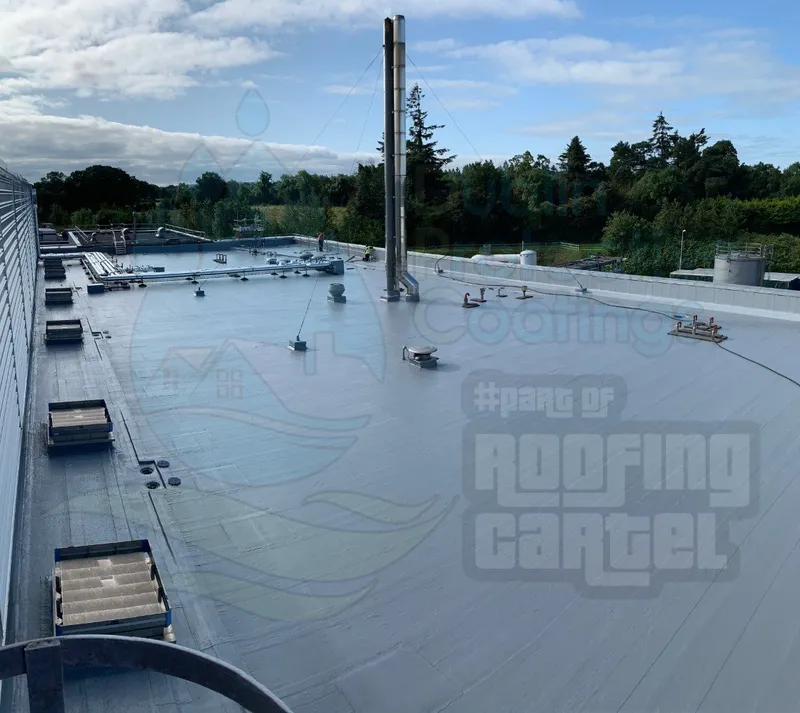Industrial flat roof after restoration