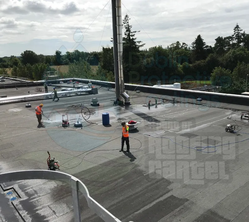 Industrial flat roof before restoration